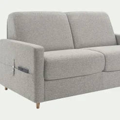 Canapé 4 places convertible en tissu matelas densité 35kg/m3 - gris borie