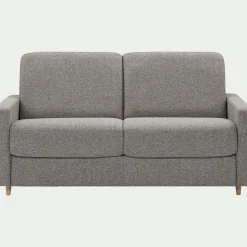 Canapé 3 places convertible en tissu matelas densité 35kg/m3 - gris