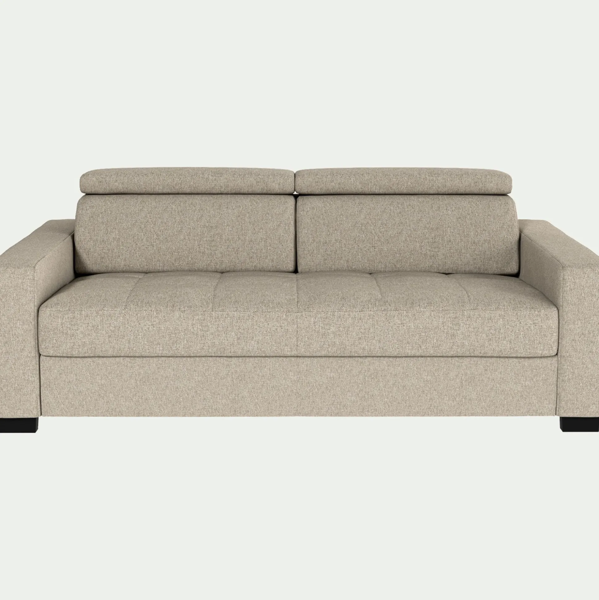 Canapé 3 places convertible en pop avec accoudoirs 20cm - beige