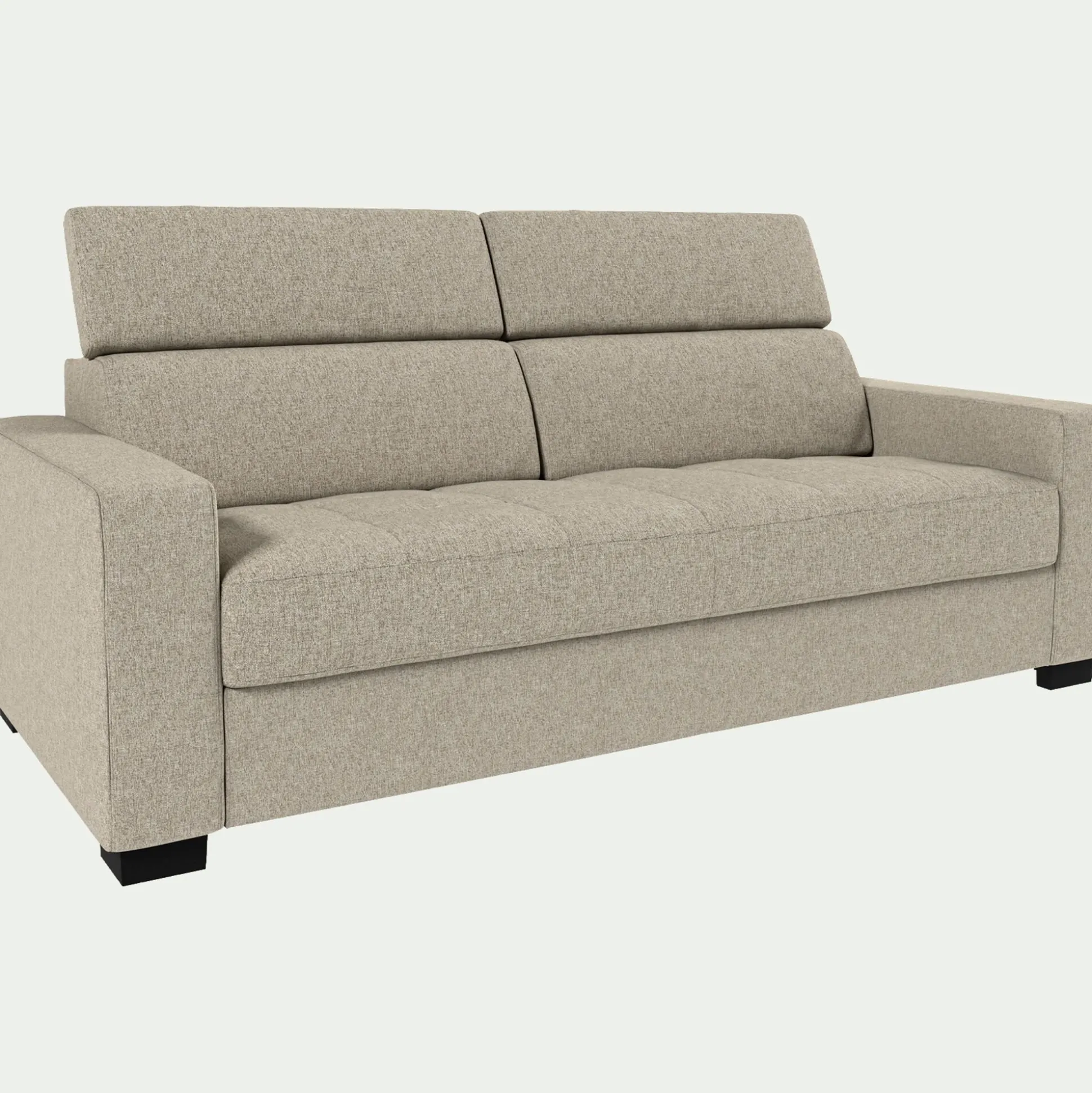 Canapé 3 places convertible en pop avec accoudoirs 20cm - beige