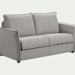 Canapé 4 places convertible en tissu Stella avec matelas densité 25kg/m3 - gris moyen