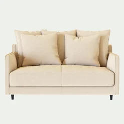 Canapé 2 places convertible en tissu - beige roucas