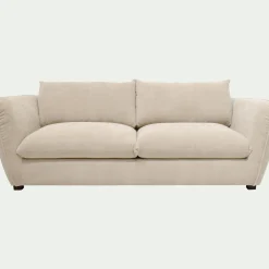 Canapé 4 places convertible en tissu Nature - blanc écru