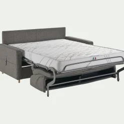 Canapé 4 places convertible en tissu matelas densité 35kg/m3 - gris anthracite