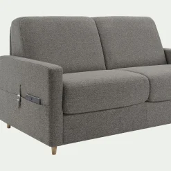 Canapé 4 places convertible en tissu matelas densité 35kg/m3 - gris anthracite