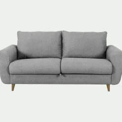 Canapé 3 places convertible en tissu - gris moyen