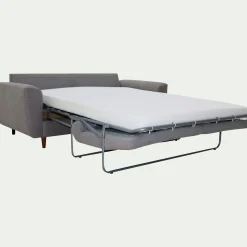 Canapé 3 places convertible en tissu - gris moyen