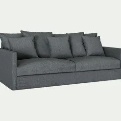 Canapé 4 places convertible en tissu - gris ardoise