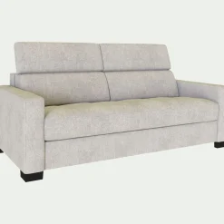 Canapé 2 places convertible en tissu monclar avec accoudoirs 15cm - beige roucas