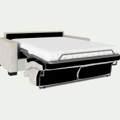 Canapé 2 places convertible en tissu monclar avec accoudoirs 15cm - beige roucas