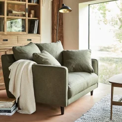 Canapé 2 places convertible en tissu - vert cèdre