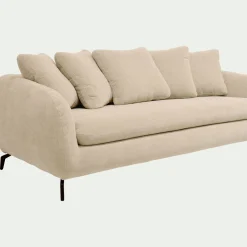 Canapé 4 places convertible en tissu - blanc écru