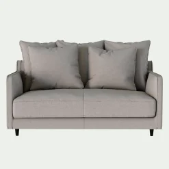 Canapé 2 places convertible en tissu - gris borie