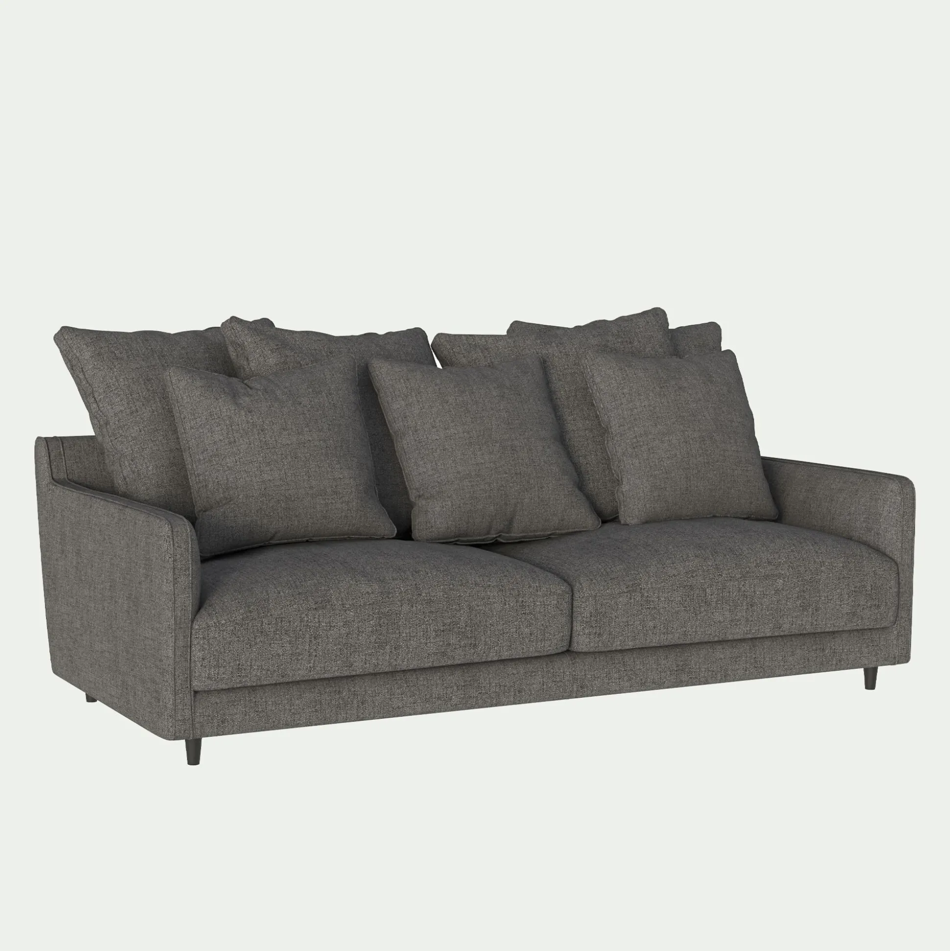 Canapé 4 places convertible matelas bultex en tissu joint - gris restanque