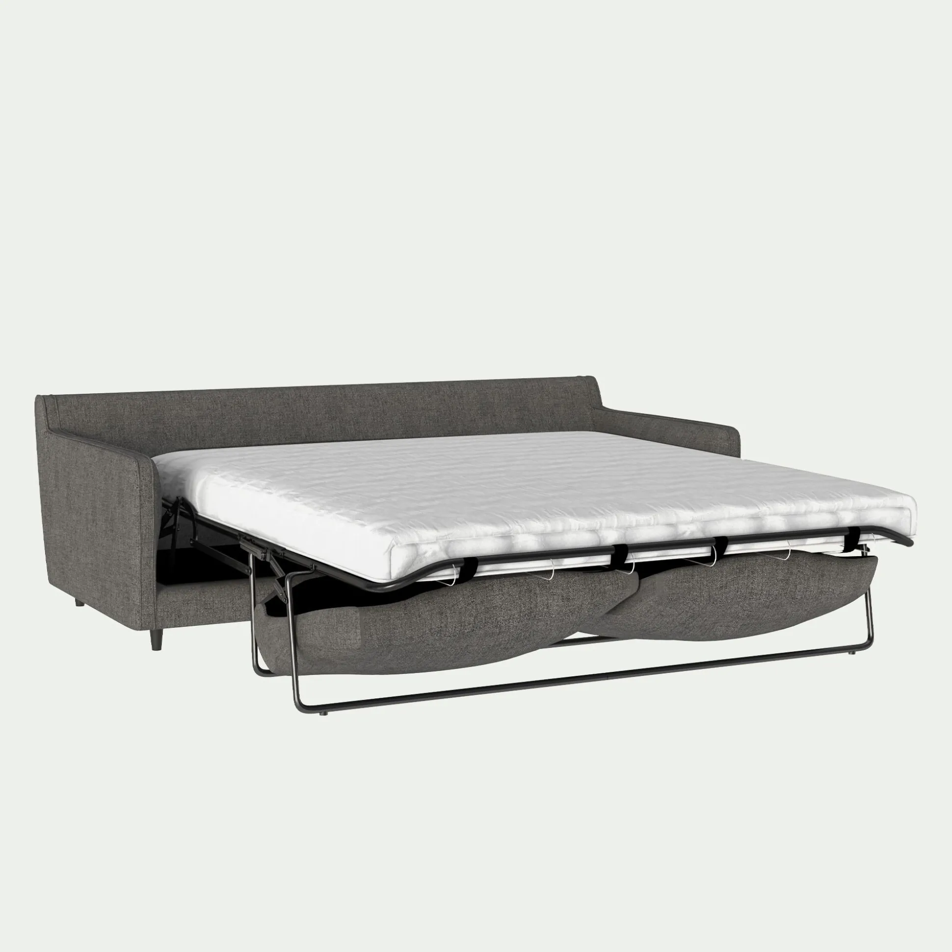 Canapé 4 places convertible matelas bultex en tissu joint - gris restanque