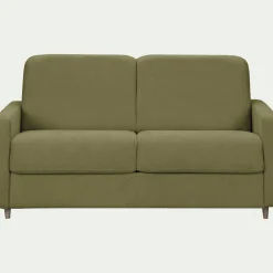 Canapé 4 places convertible en tissu Stella densité 25kg/m3 - vert cèdre