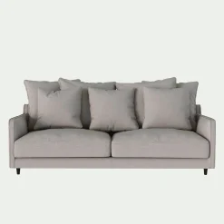 Canapé 4 places convertible matelas Bultex tissu joint - gris borie