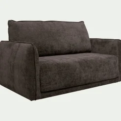 Canapé 2 places convertible en tissu Eden - marron