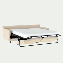 Canapé 4 places convertible en tissu - beige roucas