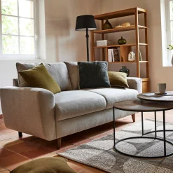 Canapé 3 places convertible en tissu - beige alpilles