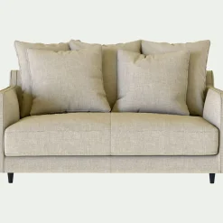 Canapé 2 places convertible tissu mixte - beige alpilles