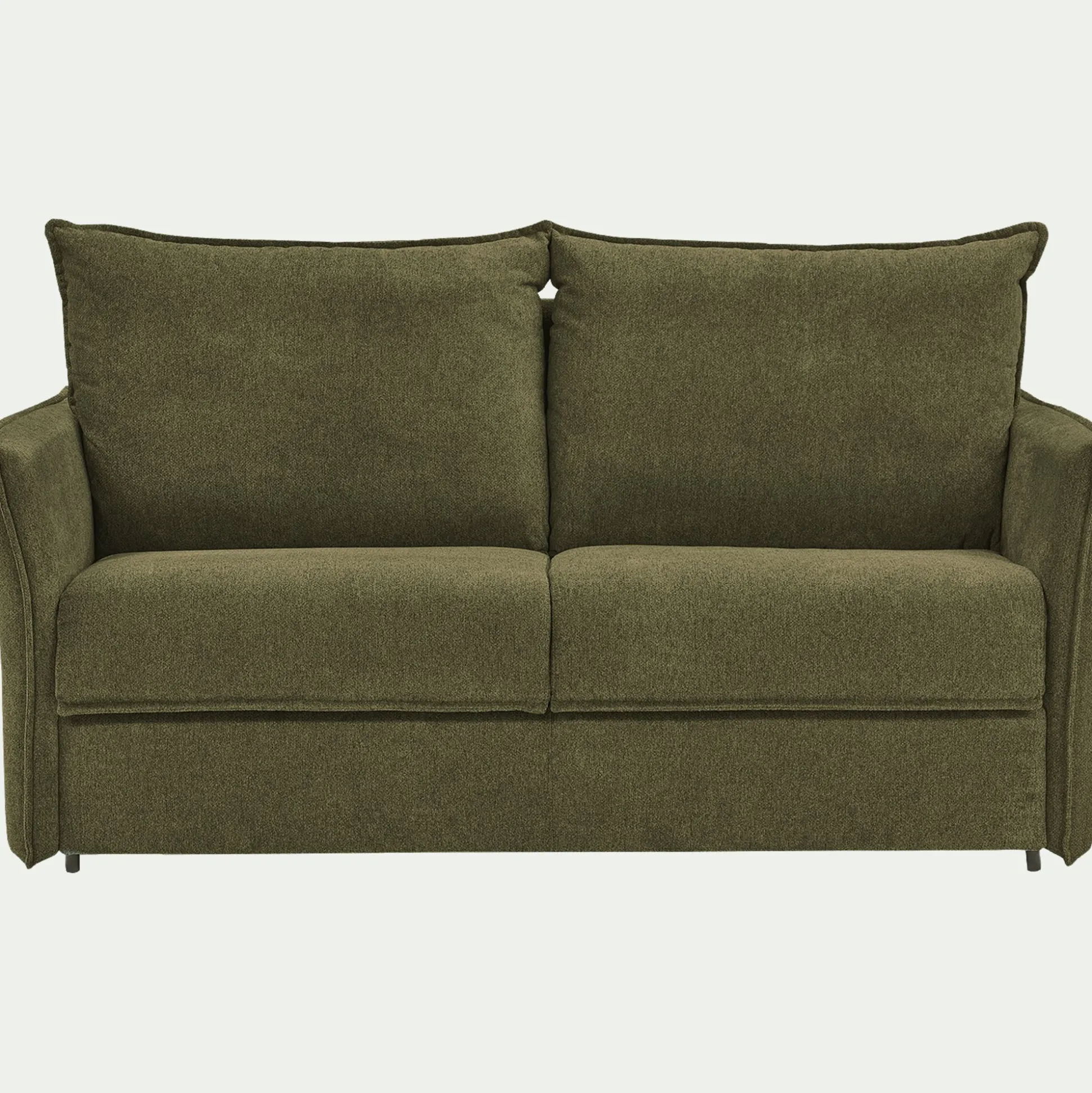 Canapé 4 places convertible en tissu avec matelas densité 35kg/m3 - vert cèdre