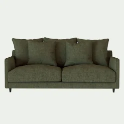 Canapé 3 places convertible en tissu - vert cèdre