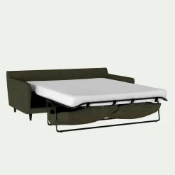 Canapé 3 places convertible en tissu - vert cèdre