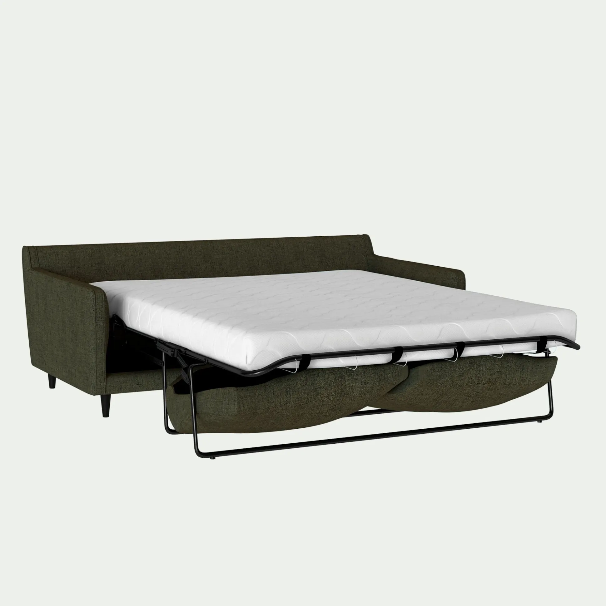 Canapé 3 places convertible en tissu - vert cèdre