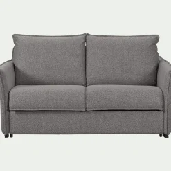 Canapé 4 places convertible en tissu Sogno avec matelas densité 35kg/m3 - gris anthracite