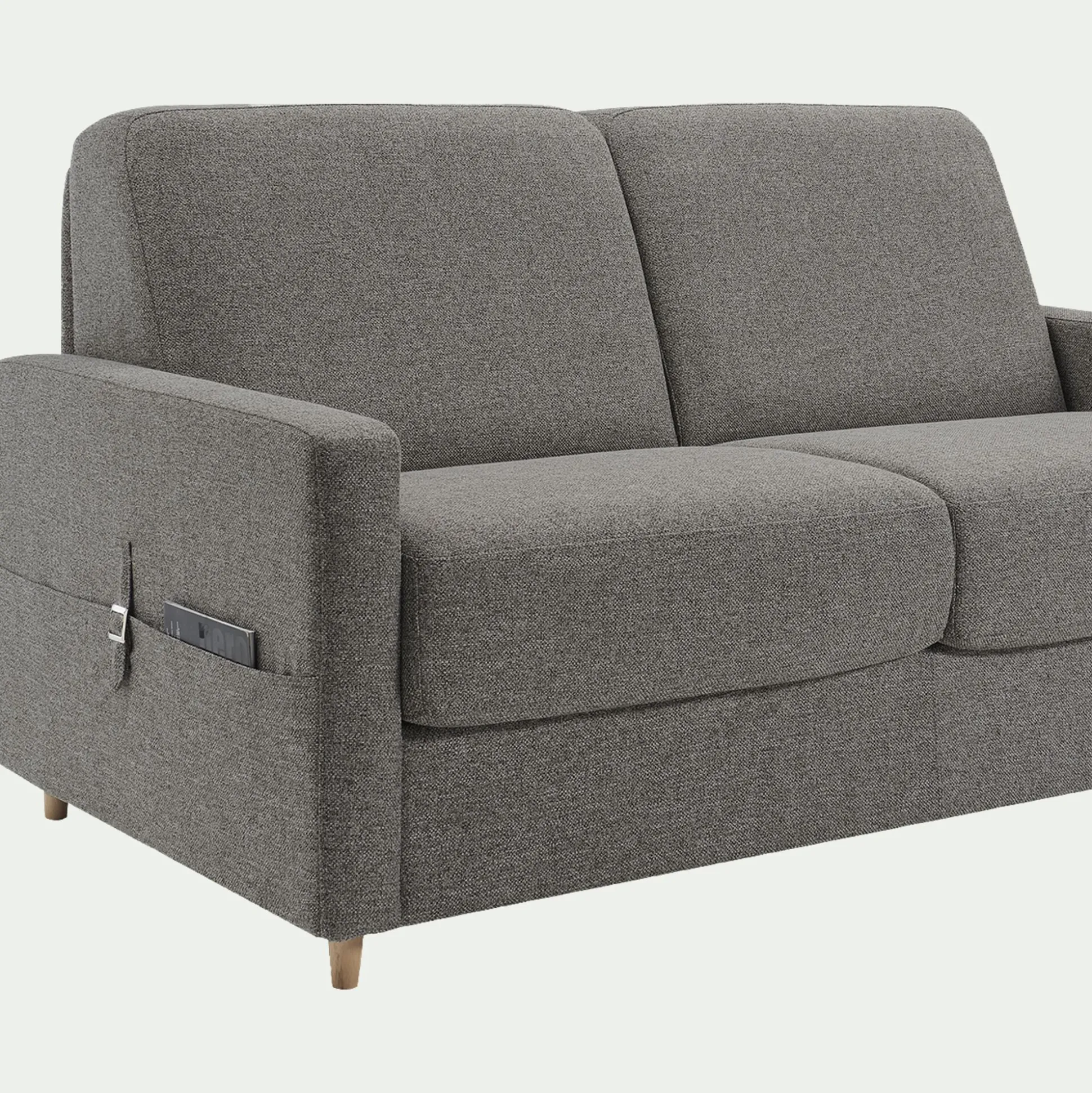 Canapé 3 places convertible en tissu matelas densité 35kg/m3 - gris anthracite