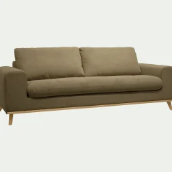 Canapé 4 places convertible en tissu Crown - vert cèdre