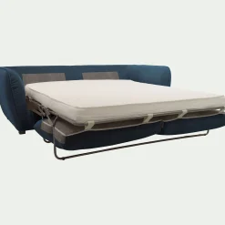 Canapé 4 places convertible en tissu Nature - bleu