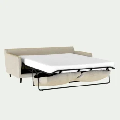 Canapé 3 places convertible tissu mixte - beige alpilles