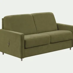 Canapé 4 places convertible en tissu Sogno densité 35kg/m3 - vert cèdre