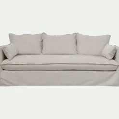 Canapé 4 places convertible en tissu wind - beige alpilles