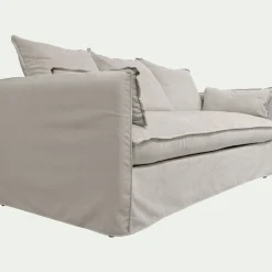 Canapé 4 places convertible en tissu wind - beige alpilles