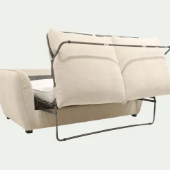 Canapé 3 places convertible en tissu Nature - blanc écru