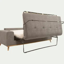 Canapé 3 places convertible en tissu storm - taupe