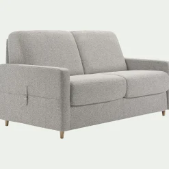 Canapé 4 places convertible en tissu matelas densité 25kg/m3 - gris borie