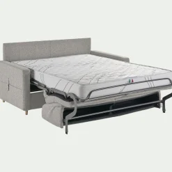 Canapé 4 places convertible en tissu matelas densité 25kg/m3 - gris borie