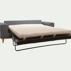 Canapé 3 places convertible en tissu Cosmo - gris anthracite