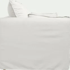 Canapé 3 places convertible en tissu wind - blanc écru