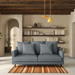 Canapé 3 places convertible tissu mixte - gris ardoise