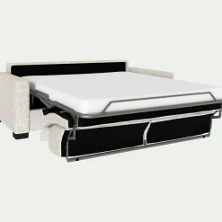 Canapé 3 places convertible en tissu genesis avec accoudoirs 15cm - blanc ventoux