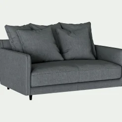 Canapé 2 places convertible tissu mixte - gris ardoise