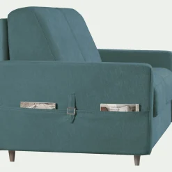 Canapé 3 places convertible en tissu Sogno densité 35kg/m3 - bleu