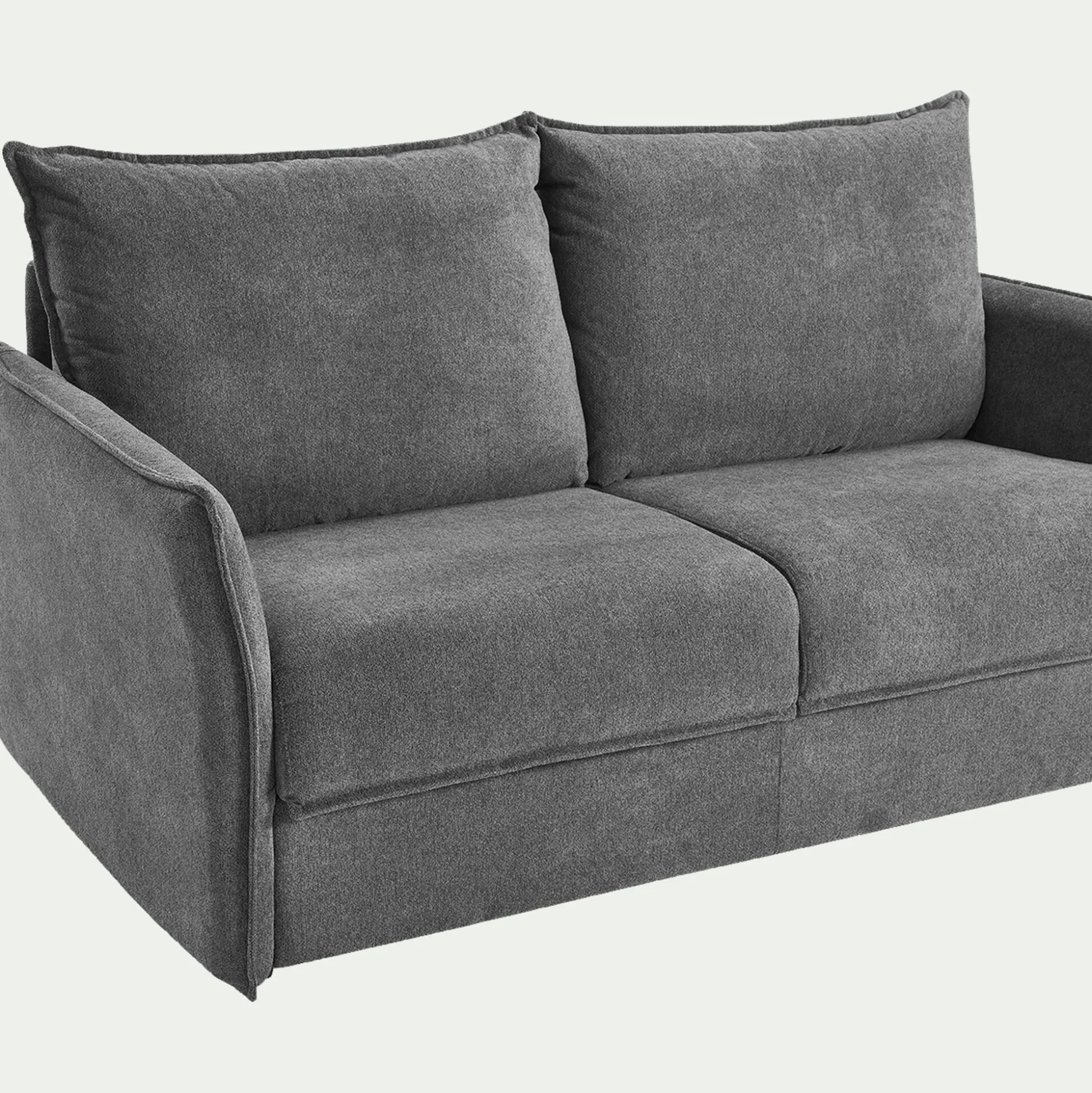 Canapé 3 places convertible en tissu avec matelas densité 35kg/m3 - gris restanque