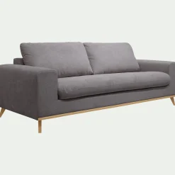 Canapé 4 places convertible en tissu Crown - gris restanque