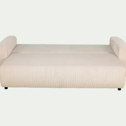 Canapé 4 places convertible en velours côtelé - beige roucas